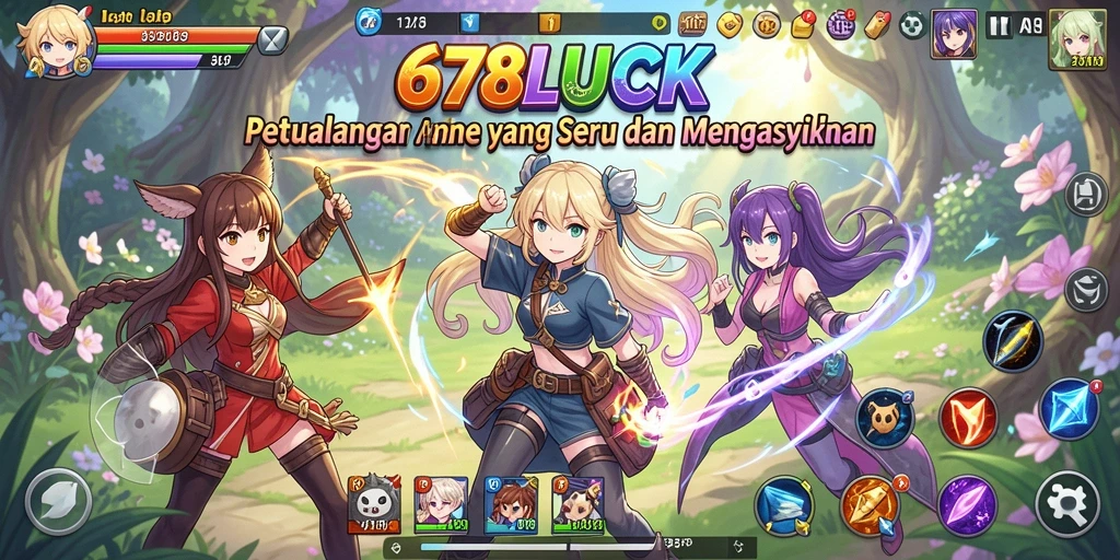 Tampilan gameplay seru dari 678LUCK dengan karakter Anime ikonik.