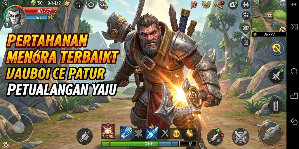 Tampilan menawan dari gameplay AN777 dalam pertempuran Tower Defense.