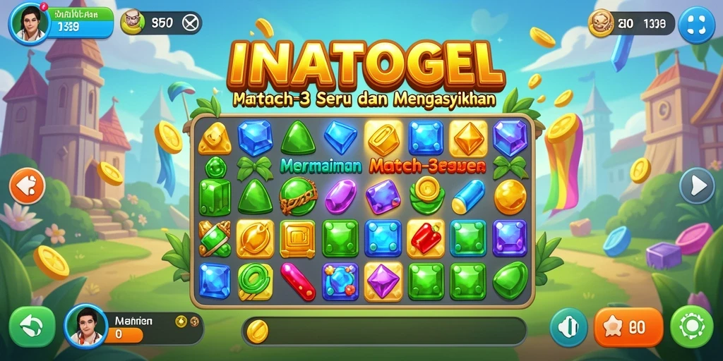Screenshot INATOGEL menampilkan gameplay Match-3 yang seru dan menantang.