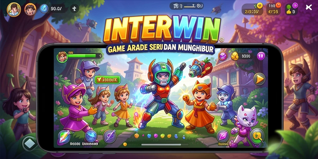 Tampilan menarik dari gameplay Arcade di INTERWIN.