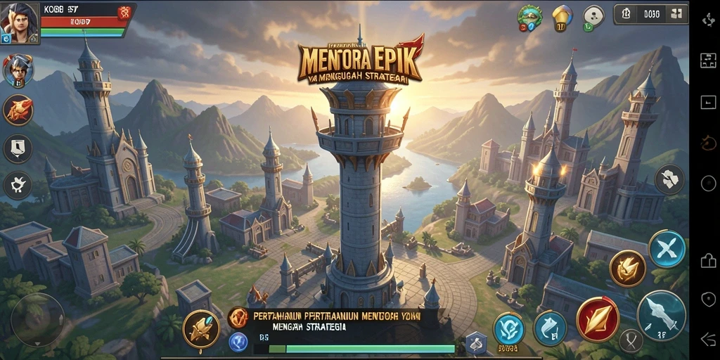 Tampilan gameplay KO857 saat membangun menara untuk pertahanan.