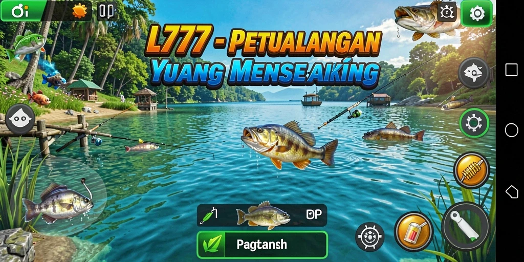 Screenshot gameplay L777 menampilkan aksi memancing yang seru.