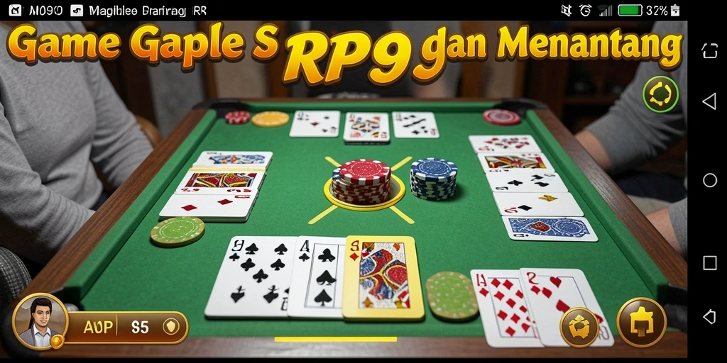 Gameplay seru dalam permainan Gaple RP99 yang menarik.