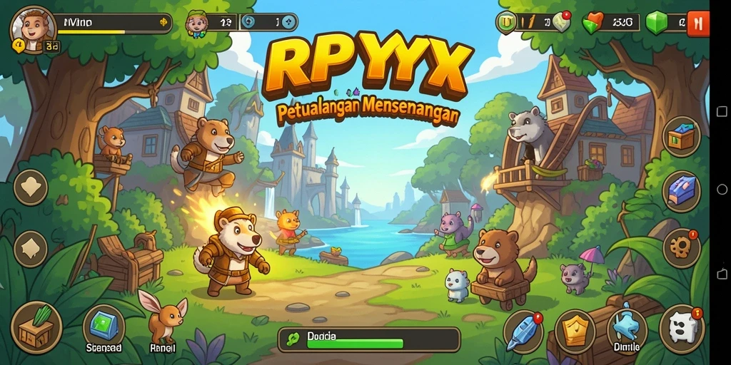 Screenshot gameplay RPYYY menampilkan petualangan multiplayer yang menarik.