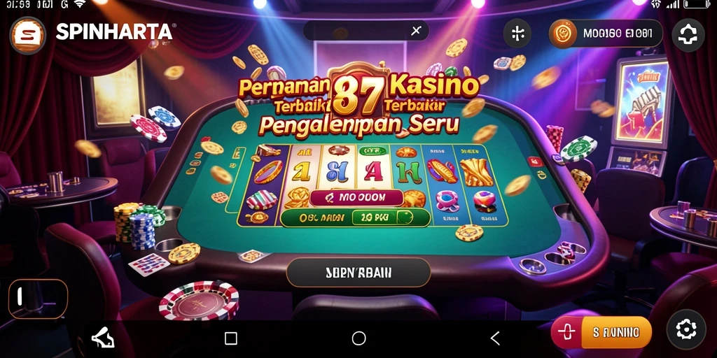 Screenshot utama SPINHARTA menampilkan gameplay kasino yang seru dan interaktif.