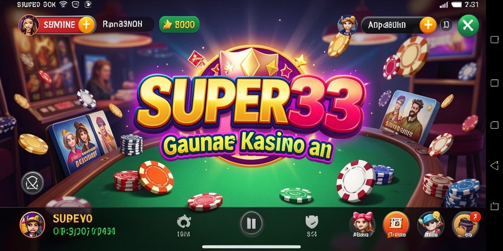 Tampilan gameplay SUPER33 yang menarik dan mendebarkan.