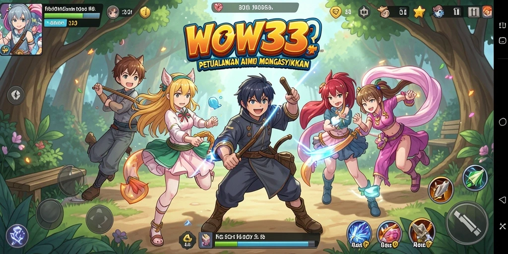 Tampilan menarik gameplay WOW33 dengan karakter Anime yang beragam.